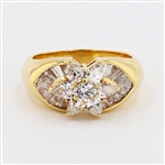 18KT Yellow Gold 1.40CT Natural Earth Mined Diamond Ring -PNR-