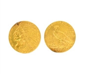 1908 $2.50 U.S. Indian Head Gold Coin (DF)